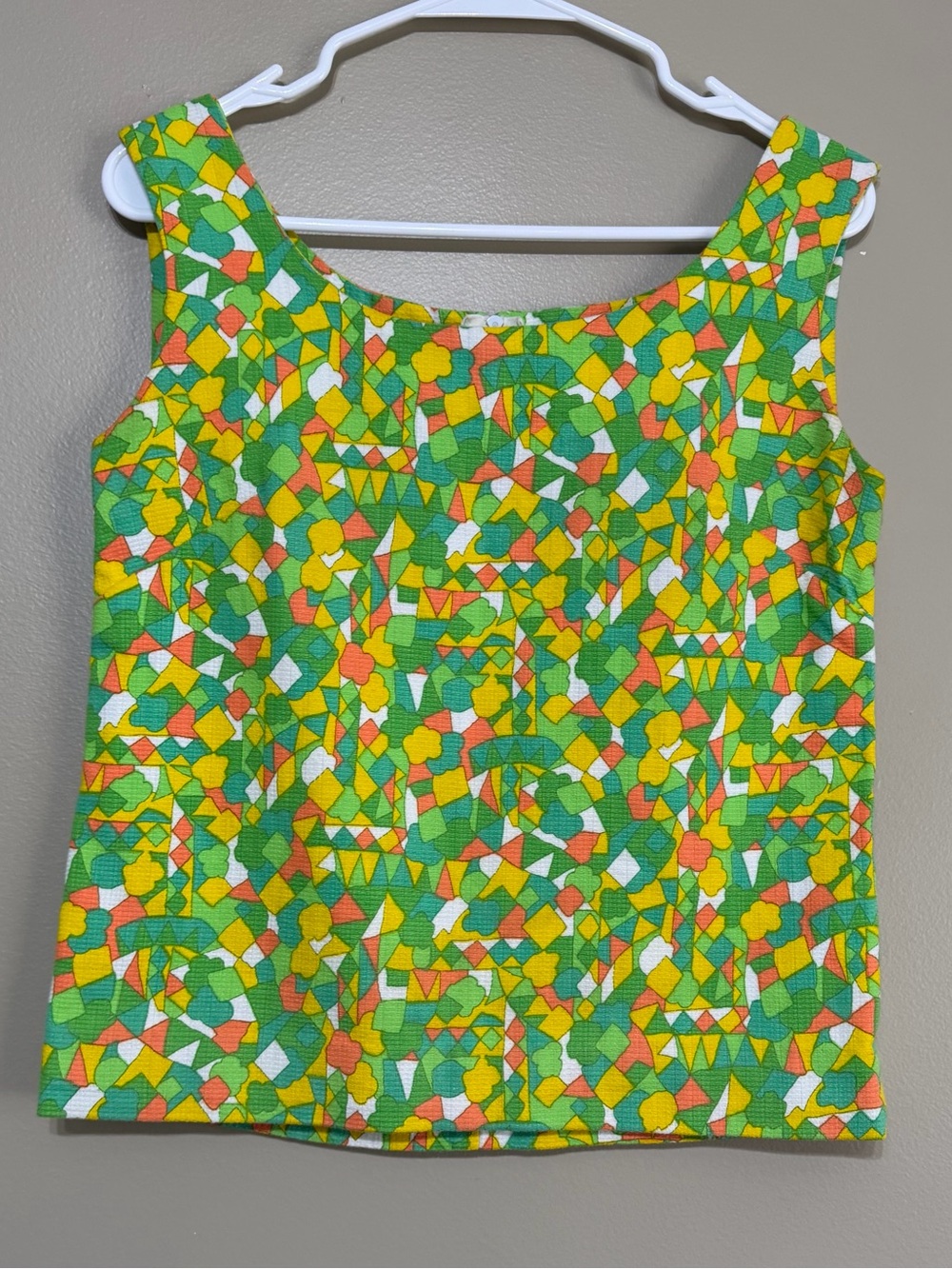 Vintage 1960’s Handmade Boxy Patterned Woven Top